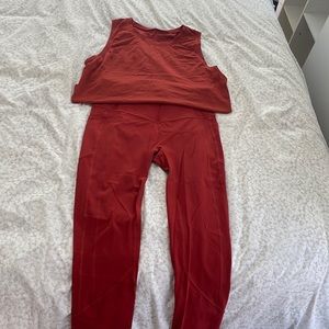 Lululemon set (leggings and top). Perfect condition size 8.